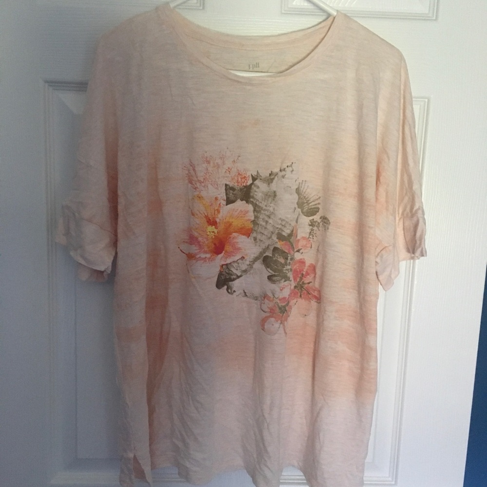 J.Jill Coral & Conch Shell Tee